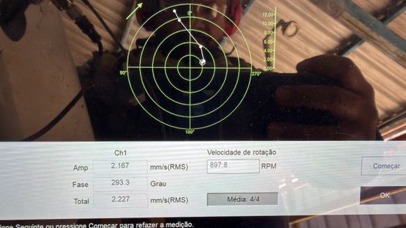 Tela do analisador após o balanceamento